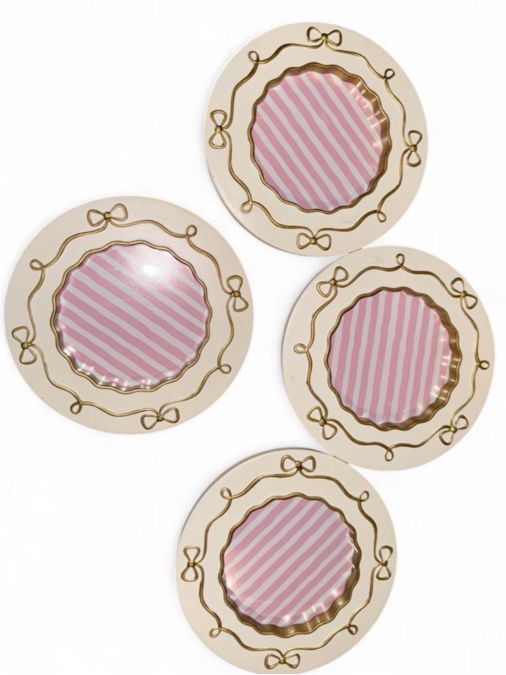Target Pink and Gold Decorative Round Photo Frames - Set of 4